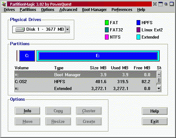 Partition Magic Main Window