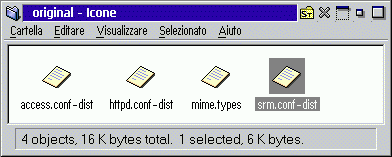 Cartella con la configurazione originale
