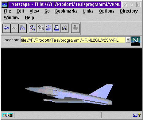 screenshot del plugin VRML per Netscape